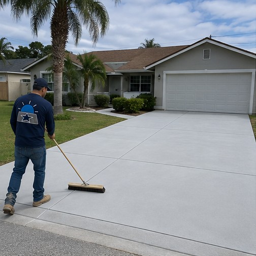 Finish inspiration for a South Florida home with a concrete driveway